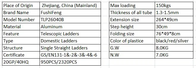 Folding Car Roof Top Tent Extension Ladder