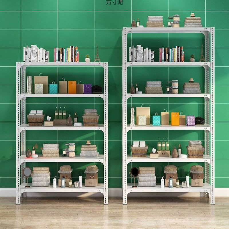 Slotted Iron Shelf Heavy-Duty Reinforced Metal Storage Racks Warehouse Steel Metal Shelving