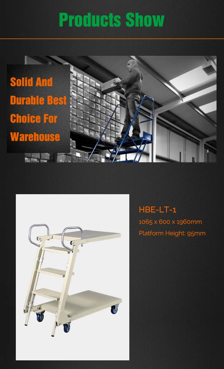 Warehouse Supermarket Portable Mobile Step Rolling Ladder