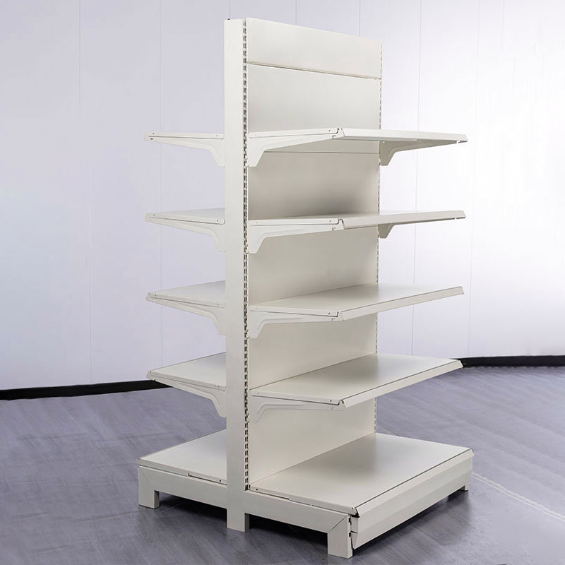 New Lighting Supermarket Metal Iron Double-Face Storage Shelves with End Caps