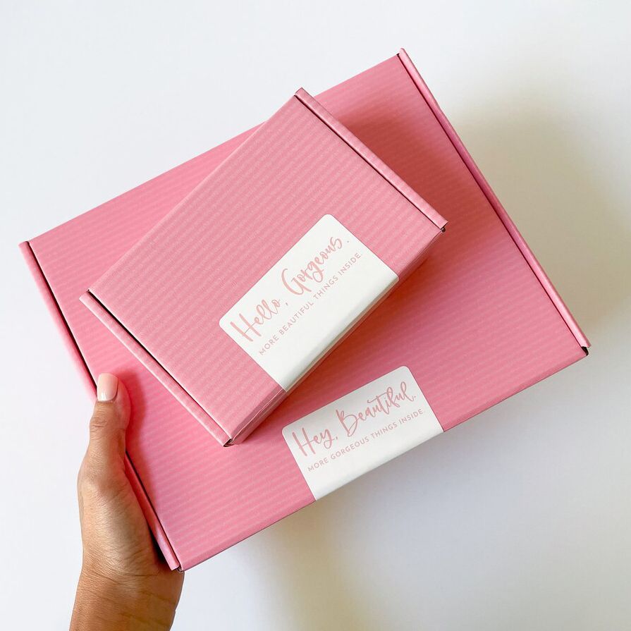 Pink Cardboard Packing Cajas Eyelash Box Custom Logo Shoe Mailer Shipping Box Packaging Paper Boxes for Packiging