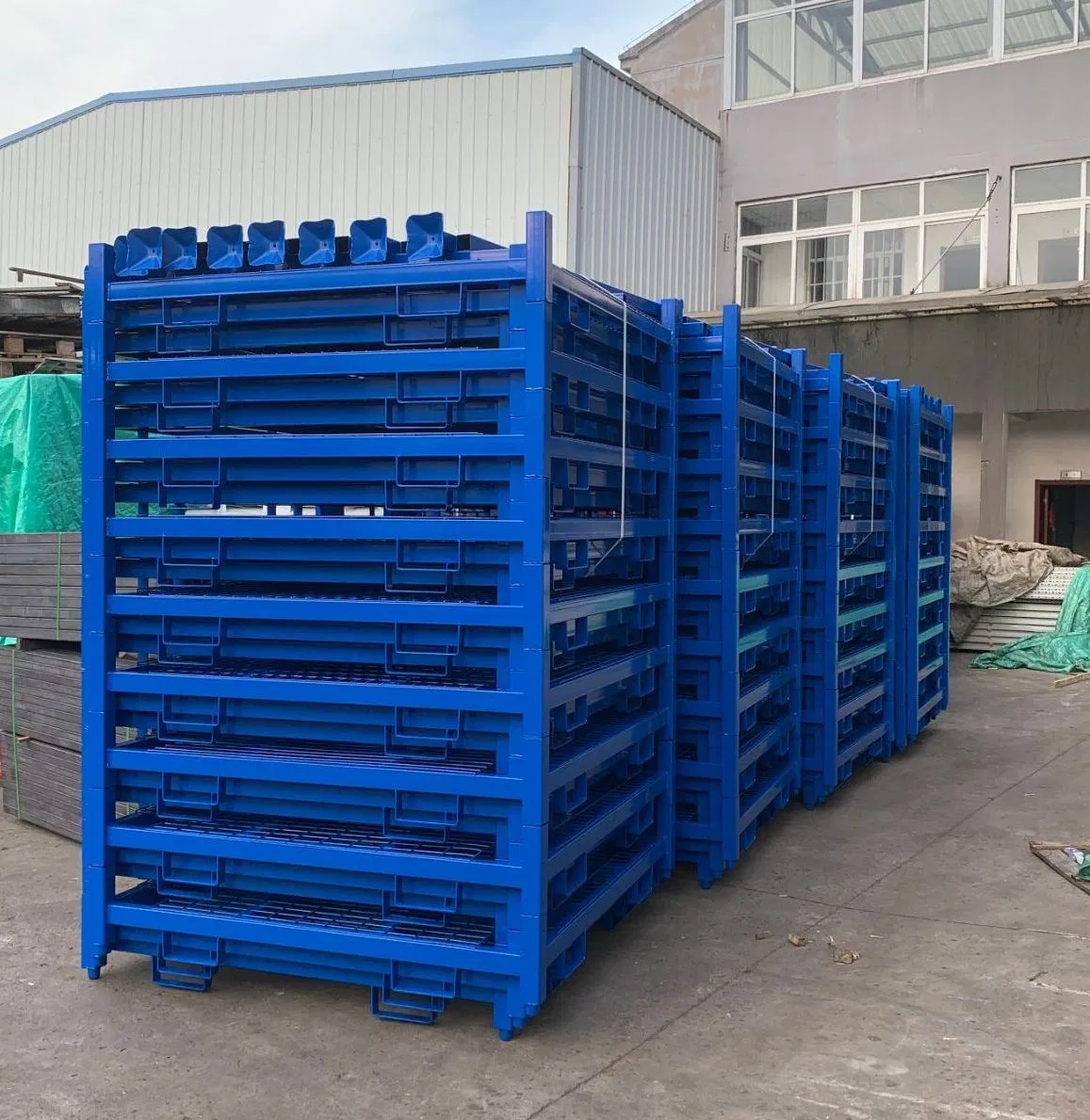 Galvanized Steel Pallet Stacking Pallet Iron Pallet Stackable Steel Pallet Storage Steel Pallet Warehouse Pallet Heavy Duty Pallet Container Pallet