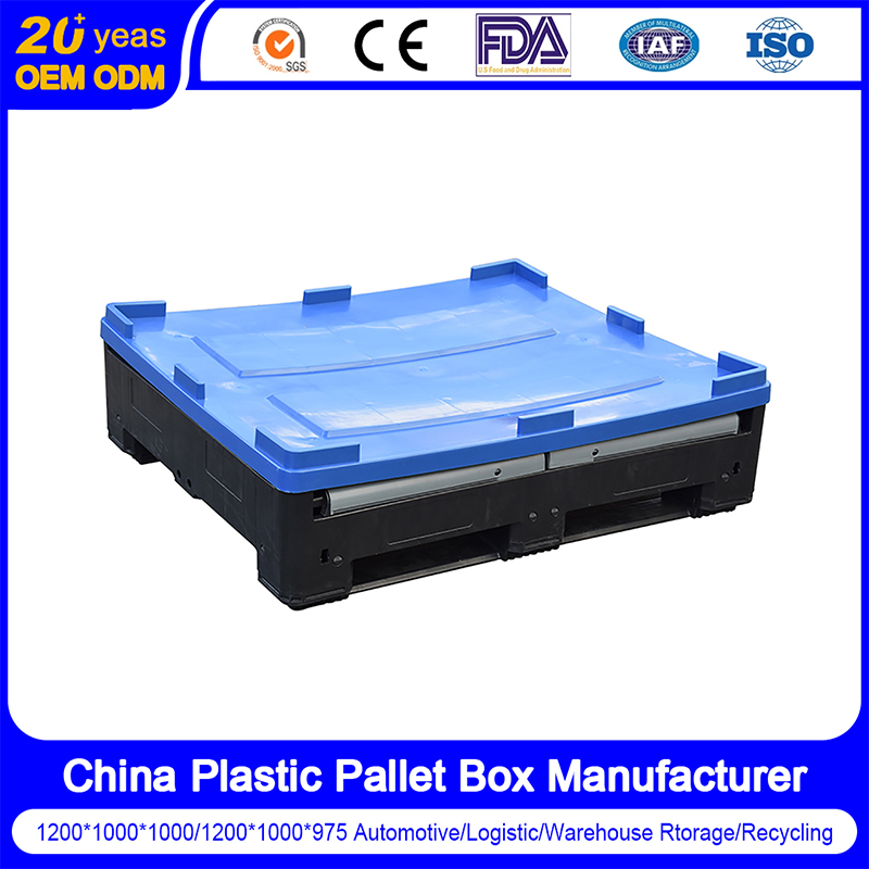 1200X1000X810mm Collapsible Plastic Turnover Pallet Box Foldable Plastic Pallet Box