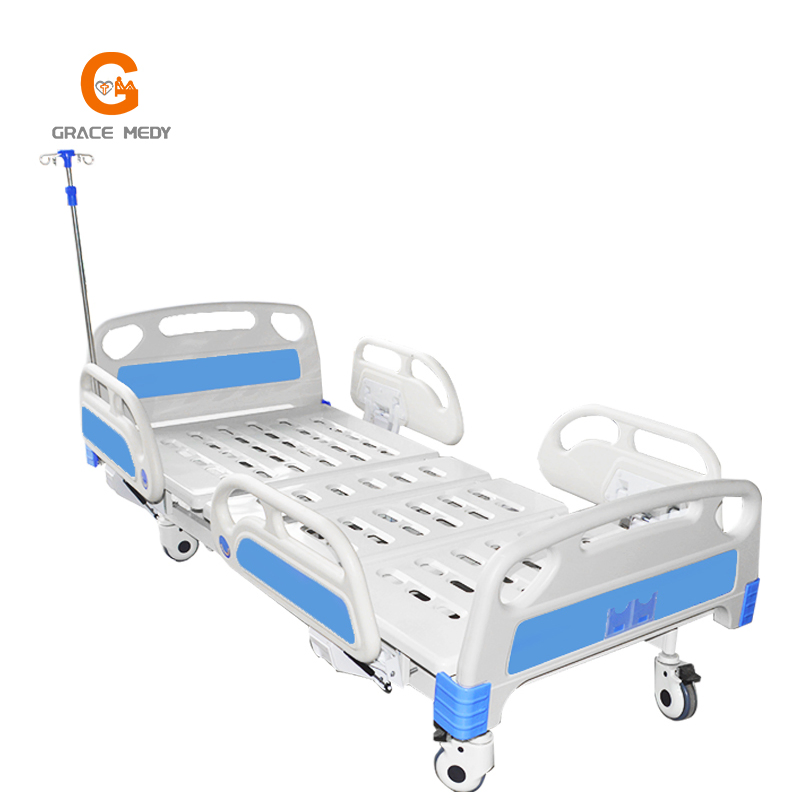 Hospital Medical Surgical Five Function Adjustable ICU Electric Patient Nursing Hospital Bed with Casters