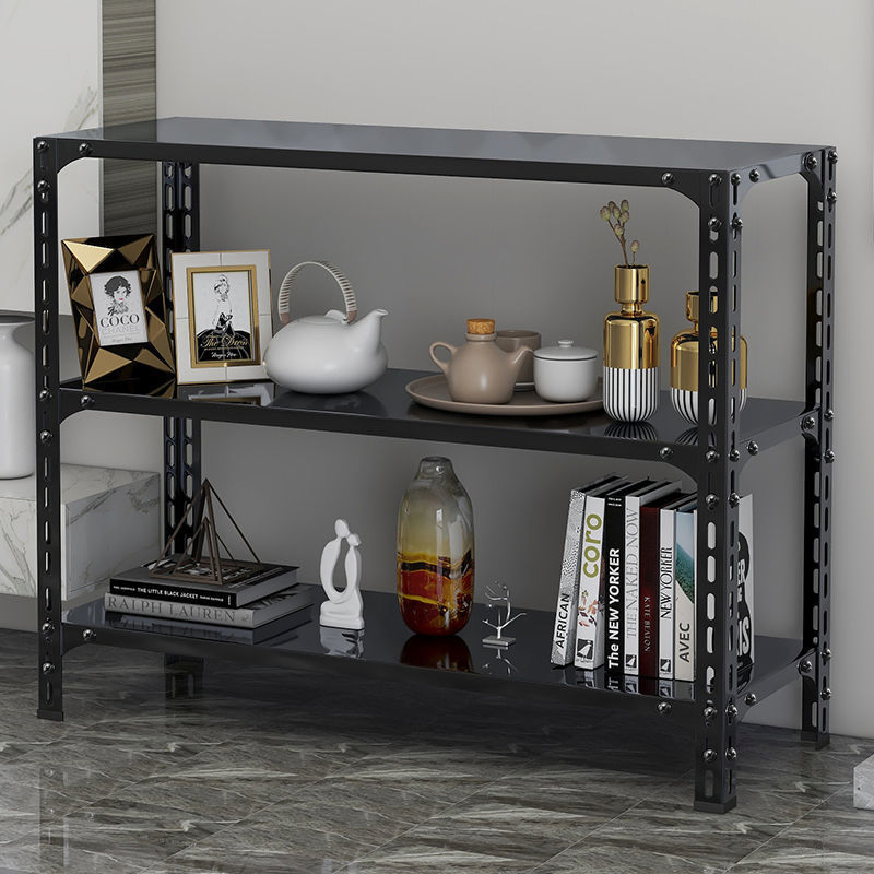 Slotted Iron Shelf Heavy-Duty Reinforced Metal Storage Racks Warehouse Steel Metal Shelving