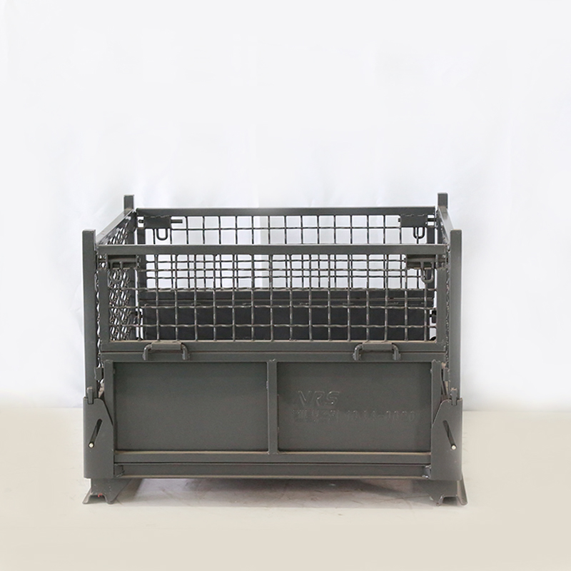 Heavy-Duty Foldable Metal Turnover Box for Industrial Use