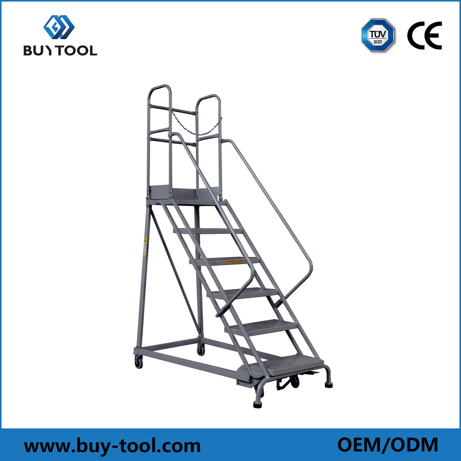Industrial Self Locked Mobile Ladder for Warehouse Use