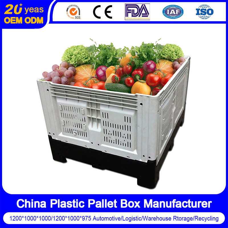 1200X1000X810mm Collapsible Plastic Turnover Pallet Box Foldable Plastic Pallet Box