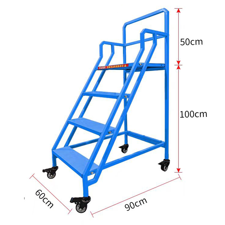 Used for Loading and Unloading Goods in Supermarkets Mobile Ladder with Platform