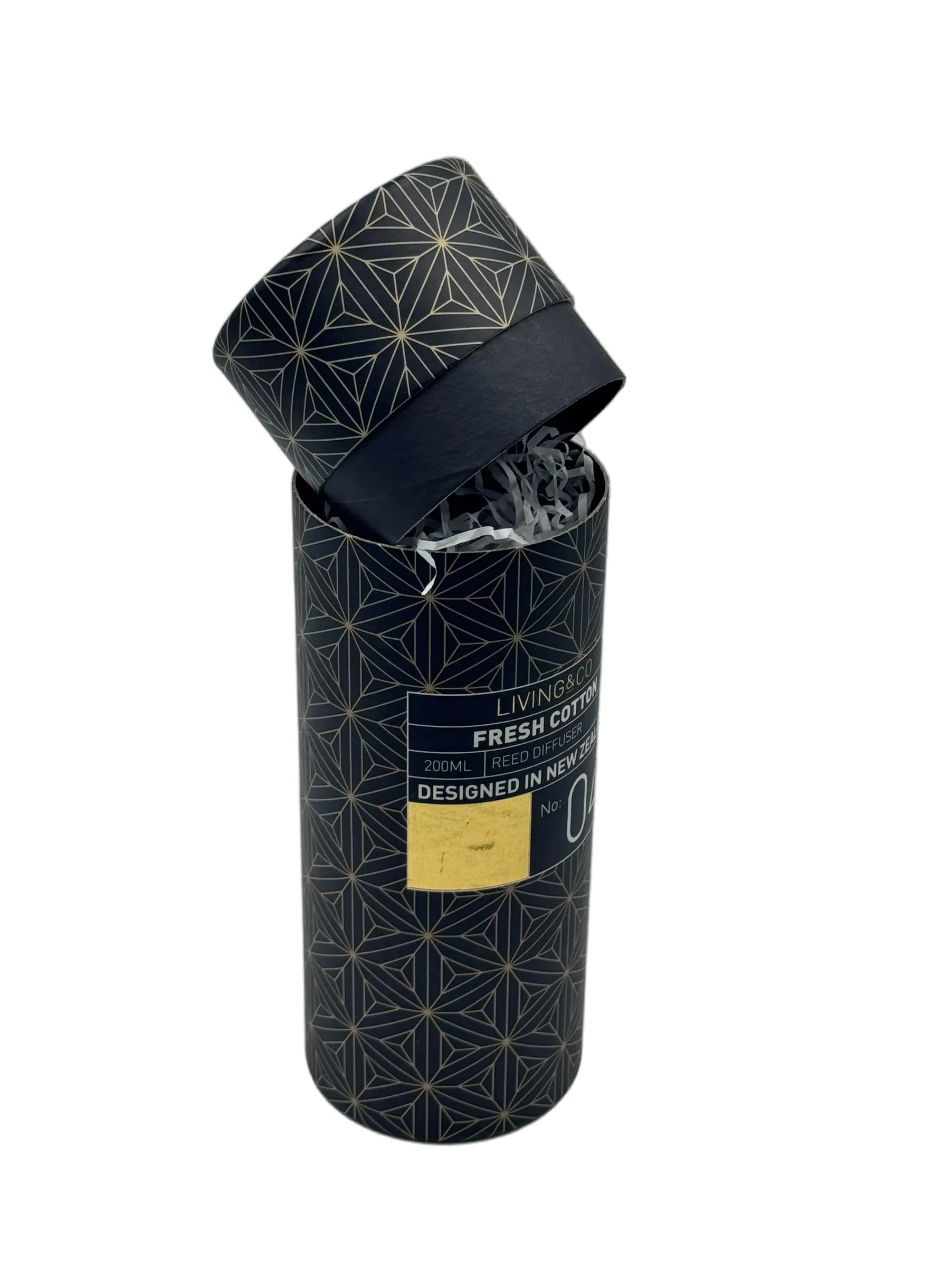 Cylindrical Black Texturehigh-Grade Gift Paper Packing Box Customized Box
