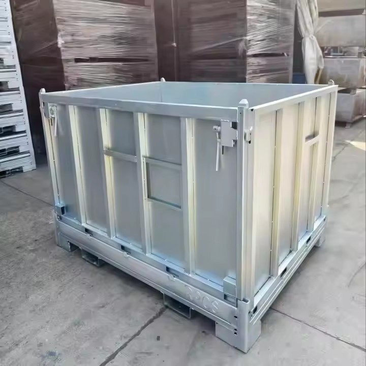 Galvanized Foldable Rubber Shipping Warehouse Metal Turnover Box