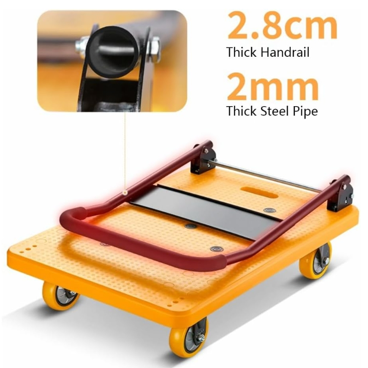 Customized Industrial Assembly Line Trolley for Machine Shops and Assembly Lines Folding Platform Trolley