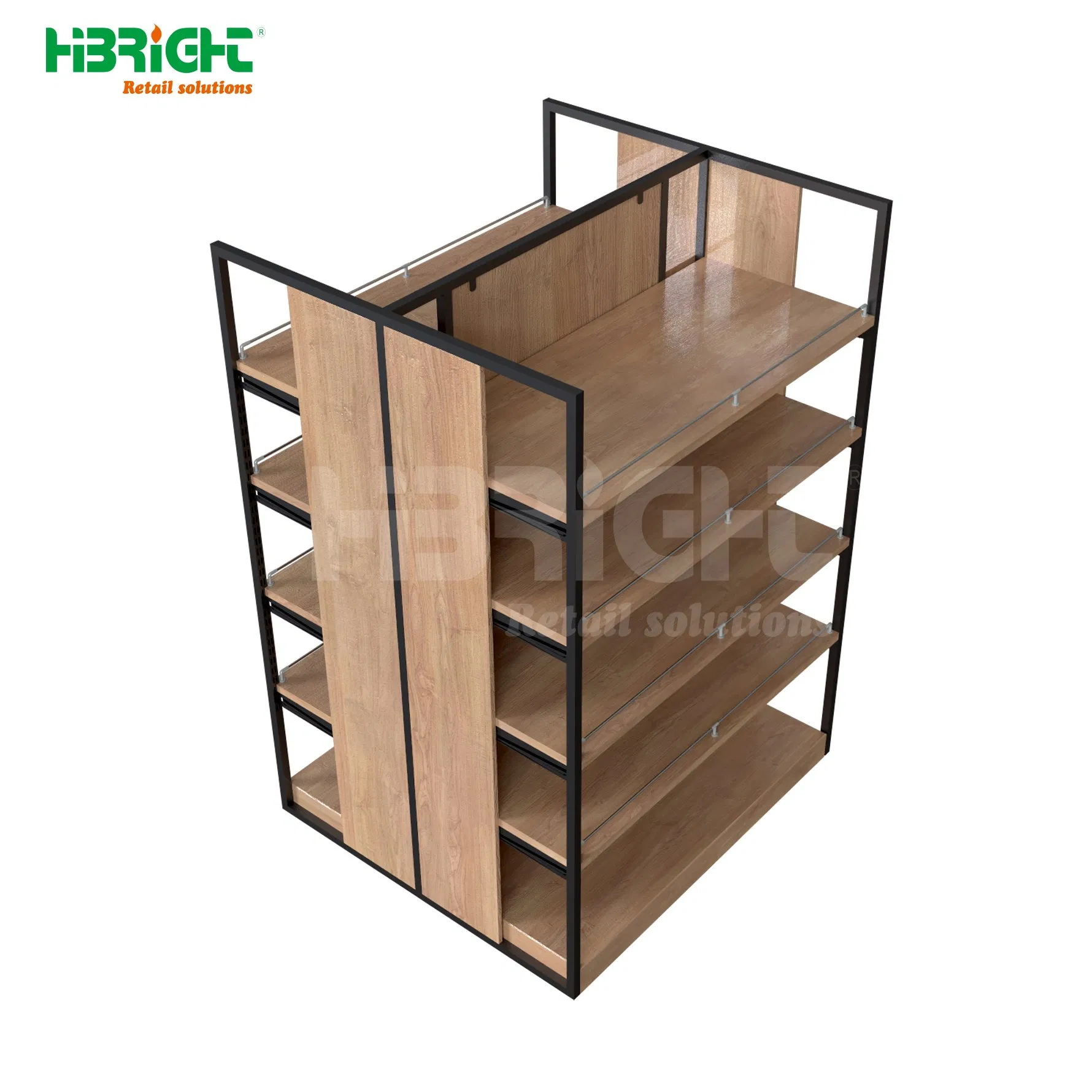 Supermarket Easy Installable Single-Sided Iron Steel Shelf Display Rack Clean Tool Feature Storage Hooks for Grocery Shelves