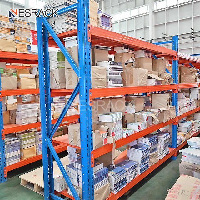 Assembled Iron White Longspan Light Duty Rack Industrial Metal Steel Warehouse Supermarket Boltless Storage Shelving for Book Food Display