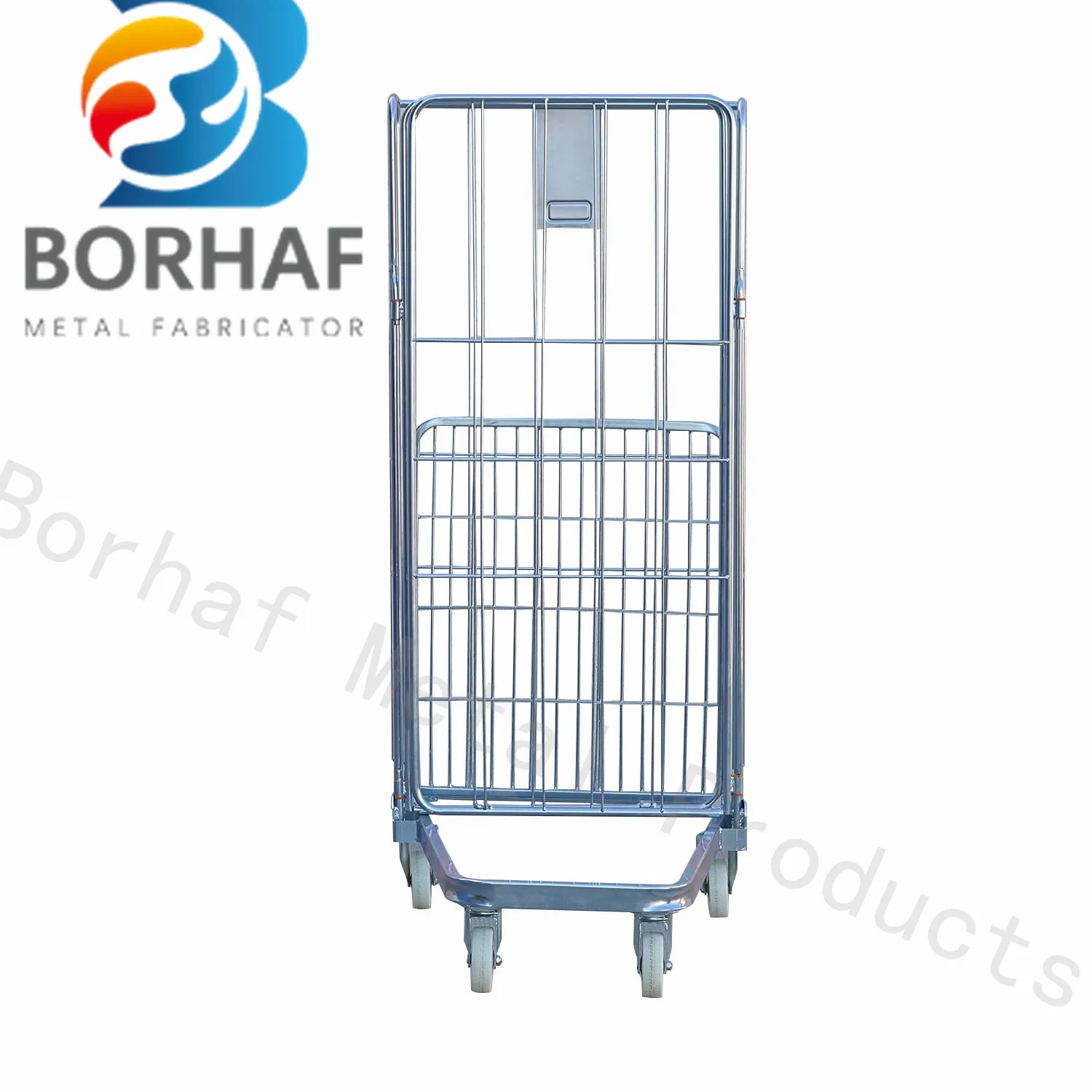 Durable Industrial Laundry Transport Trolley Collapsible Roll Cage with Casters
