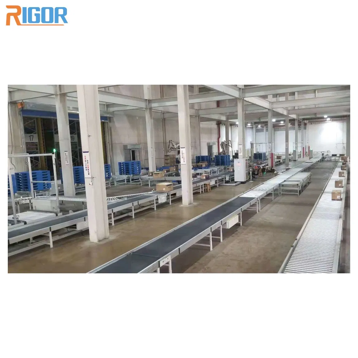 High-Speed Conveyor System PVC Belt System Efficient Motorized Box Conveyor Handling System for Warehouse Automation