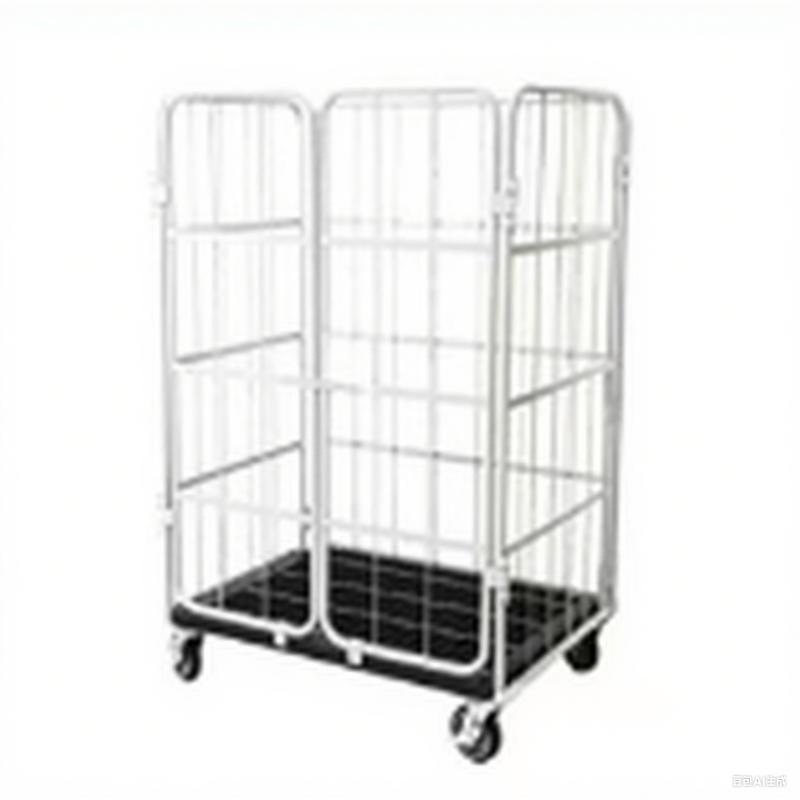 Heavy-Duty Metal Cage Trolley for Safe Transport of Delicate Goods