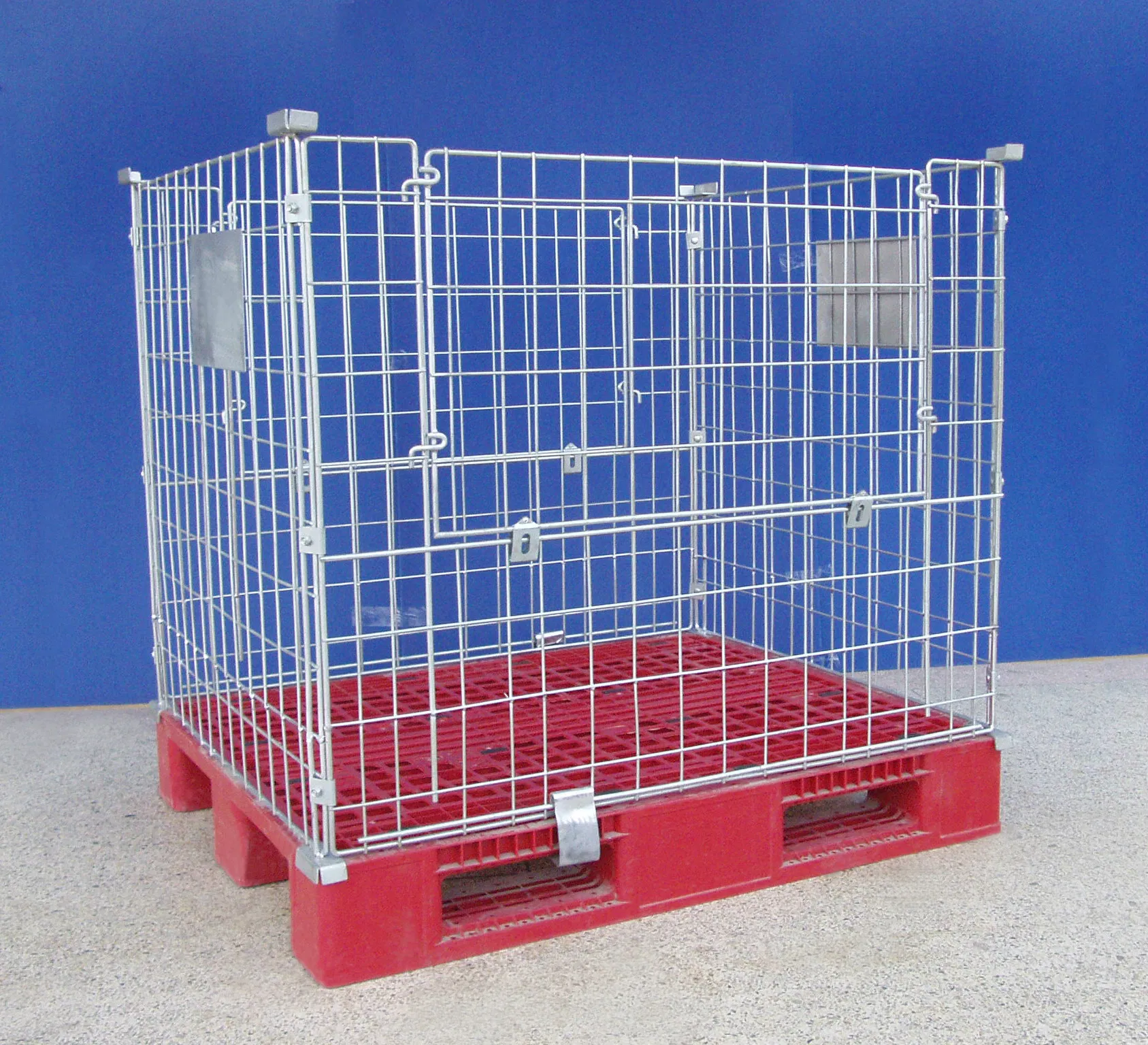 Galvanized Steel Supermarket Industry Factory Warehouse Transportation Storage Mesh Wire Decking Safety Fence Roller Cage Trolley Container