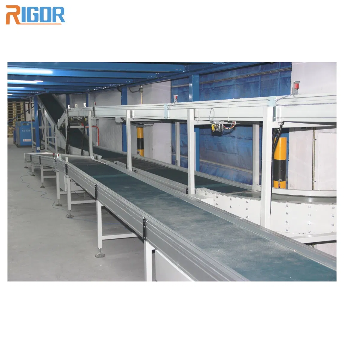 High-Speed Conveyor System PVC Belt System Efficient Motorized Box Conveyor Handling System for Warehouse Automation