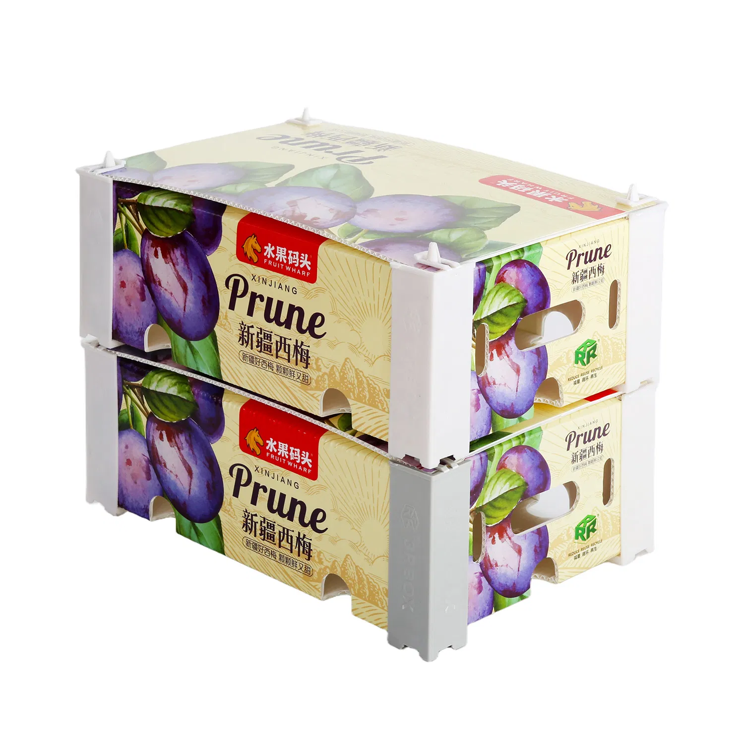 Customized Ventilate Eco-Friendly Top and Bottom Corrugated Fruit Cherry Berry Prune Corrugated Box