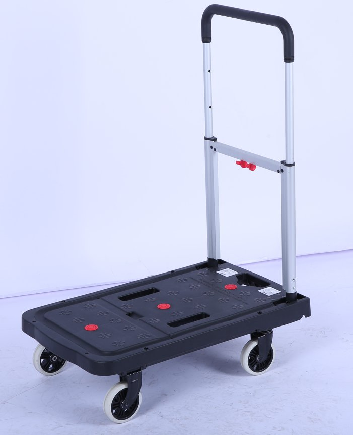 150kgs Multi-Purpose Platform Truck with Adjustable Handles and Ideal for Factory, Workshop &amp; Logistics Platform Trolley