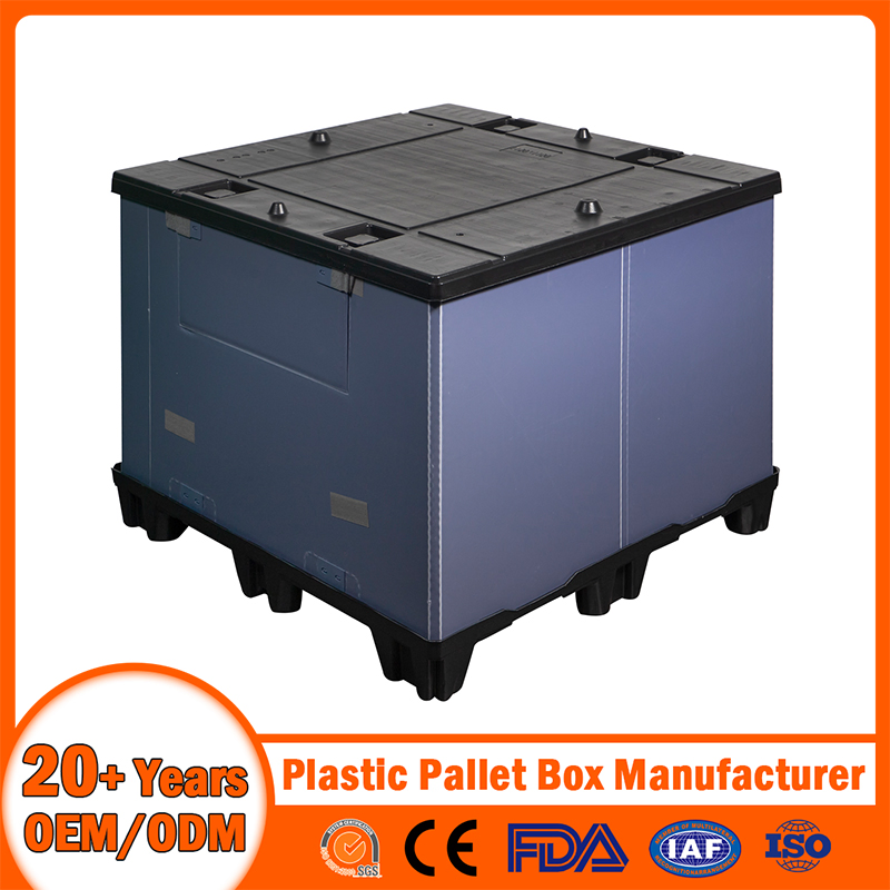 1200*800mm/1100*1100mm Collapsible Pallet Bin PP Hollow Board Turnover Box Folding Corrugated Packs Plastic Pallet Sleeve Box Manufacturer for Car/Auto Parts