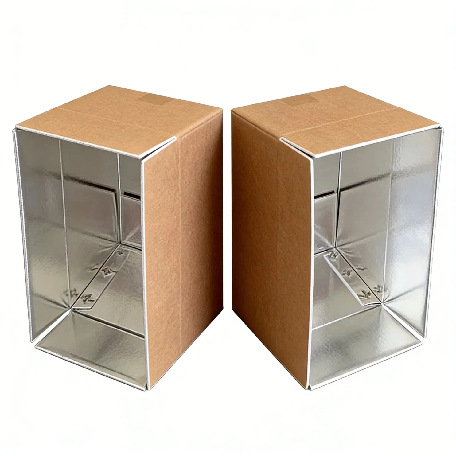 Custom Packaging Insulated Shipping Boxes Food Packing Aluminum Foil Liner Kraft Paper Carton Recycled Materials