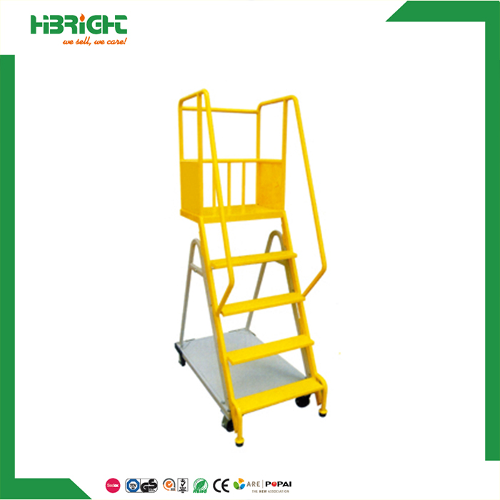 Warehouse Supermarket Portable Mobile Step Rolling Ladder