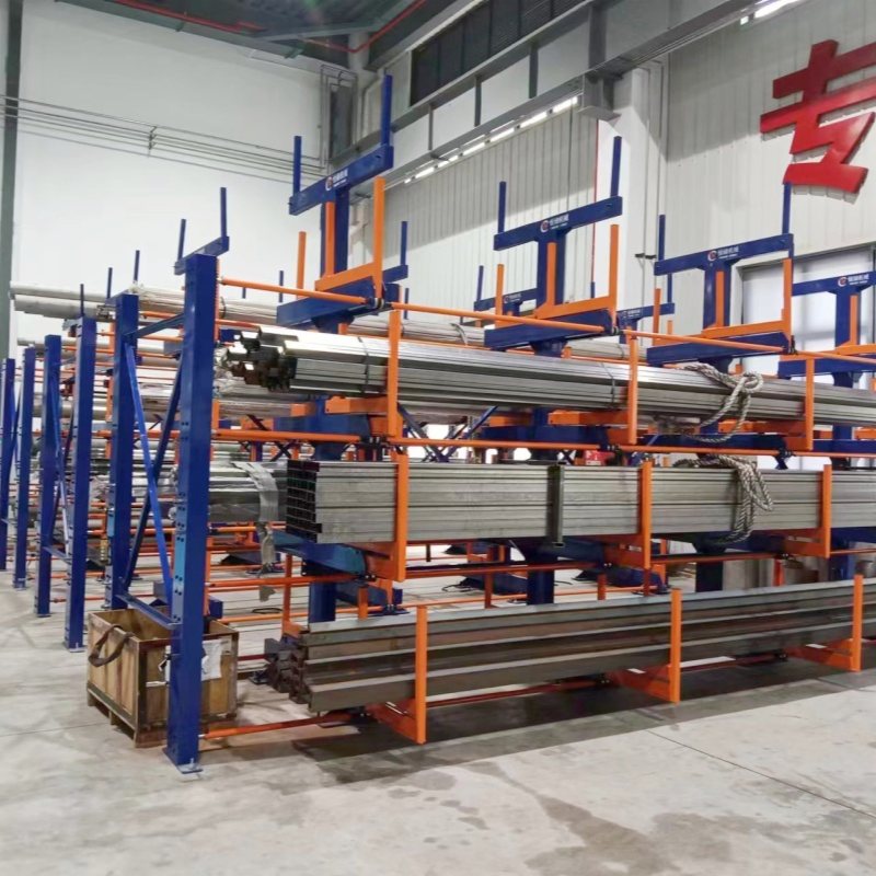 Sheet Metal Pipe Storage Racking System with Electric Telescoping Cantilevers