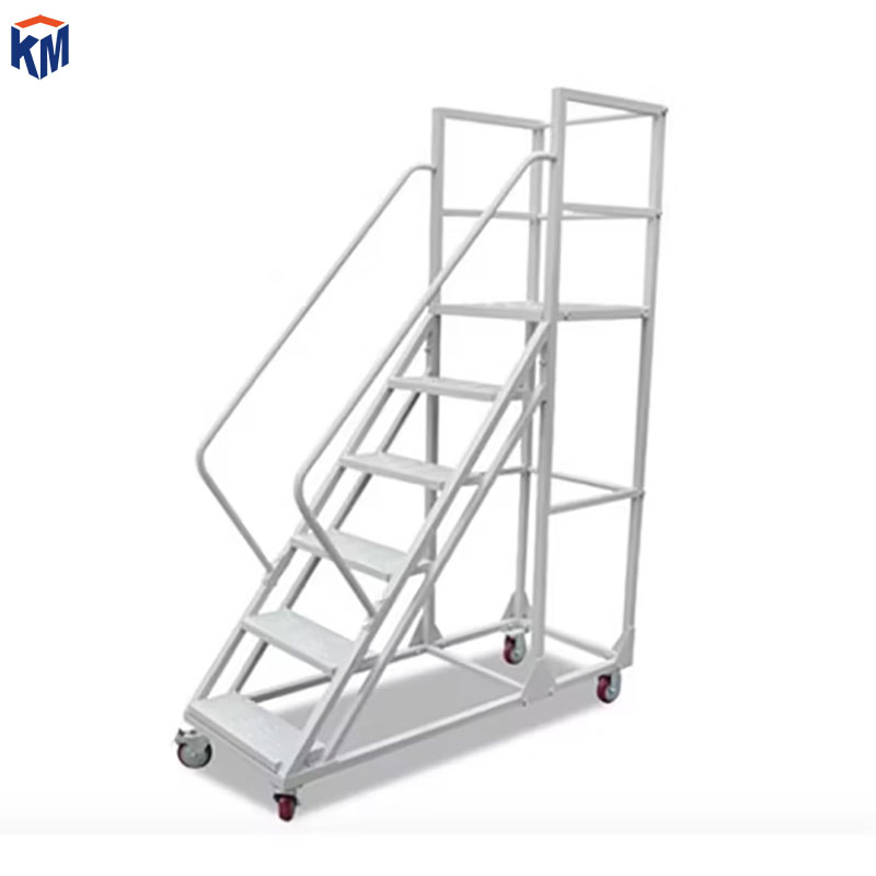 Mobile Climbing Ladder, Wheeled Shelf, Cargo Handling Platform, Ladder, Truck, Boarding Ladder, Non-Slip Steps, Detachable Stairs