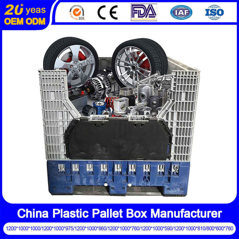 Wholesale Plastic Custom Packaging Shipping Storage Bin Foldable Collapsible Garbage Pallet Container Cage Box with Logo for Auto Parts