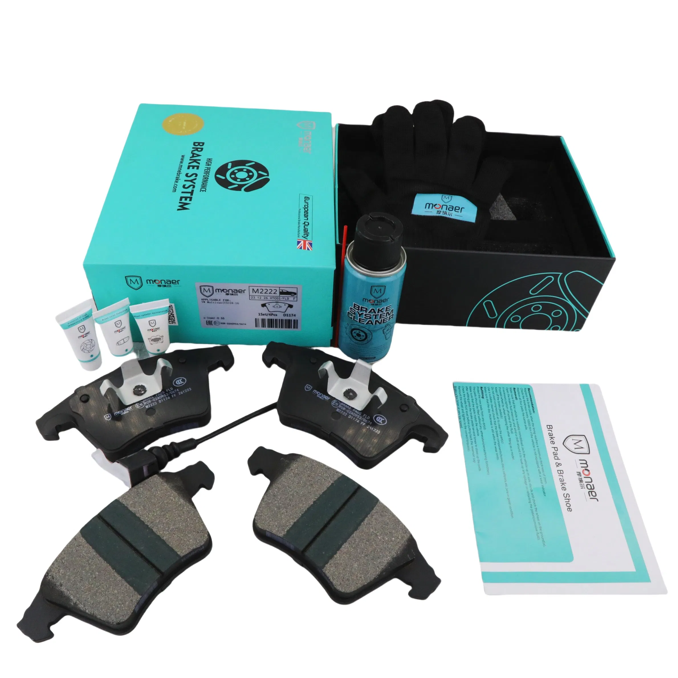 Monaer Brake Pads D1174 High Quality Ceramic Front Axle Brake Pads Spare Parts Auto Brake Systems