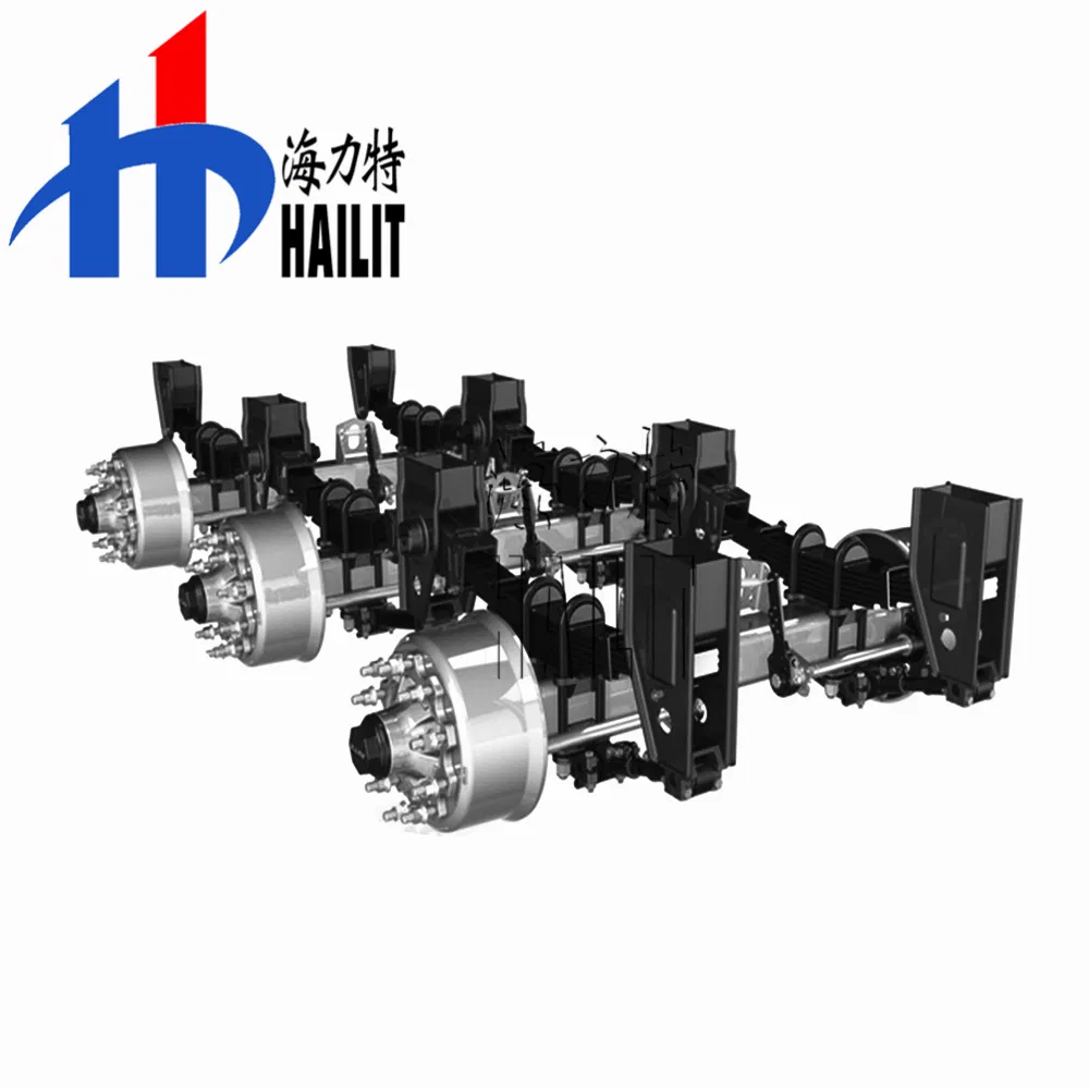 Hlt Super Sale Semi Trailer Three Axle Cantilever Suspension