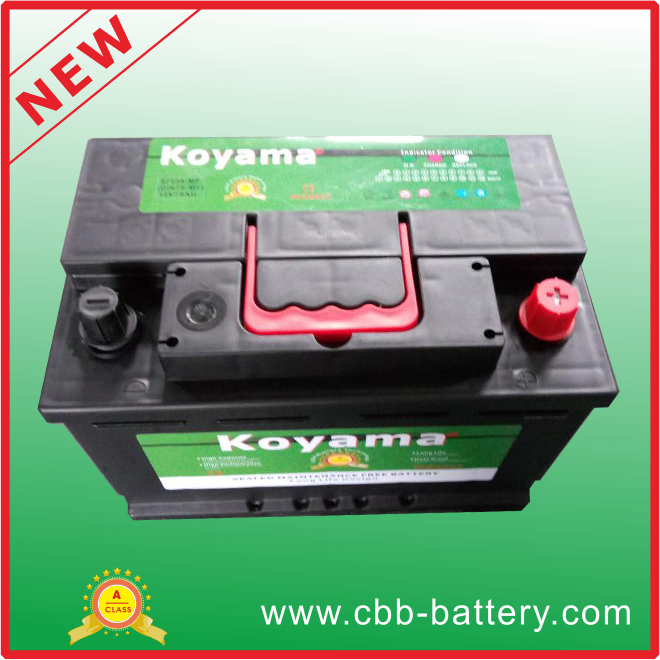 12V 75ah Maintenance Free Car Battery DIN75 57539mf DIN75mf