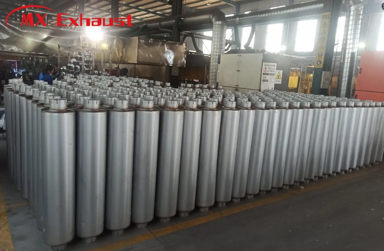 High Quality Mx Exhaust 4" Inlet Muffler 4" X 9" Body 51" Whole Length Straight Aluminized Truck Parts Starter Systems