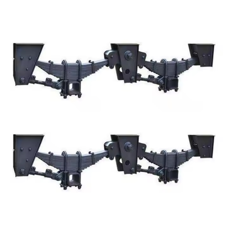 High Quality Mechanical Suspension BPW 3 Axle German Type Suspension with Leaf Spring 100*12*12 for Trailer