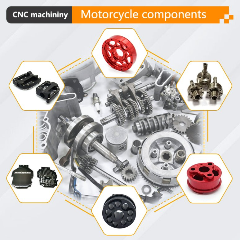 ISO 9001 Factory Galvanized Chrome Plated Aluminum Steel CNC Machining Motorcycle Component