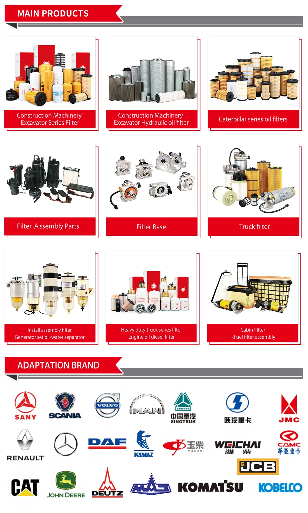 Main Products Range