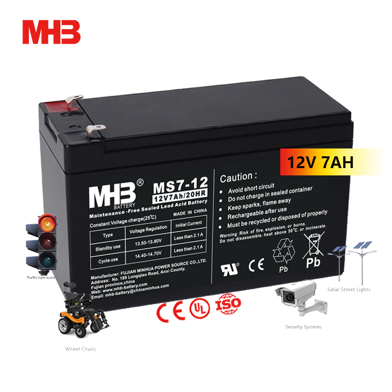 Mhb Ms7-12 Maintenance Free Rechargeable Lead Acid Battery 12V 7ah for Fire and Security Systems