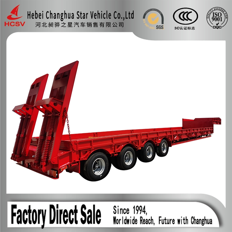 Factory Direct Sale Extendable Low Bed Semi Trailer Hydraulic Suspension System Trailer