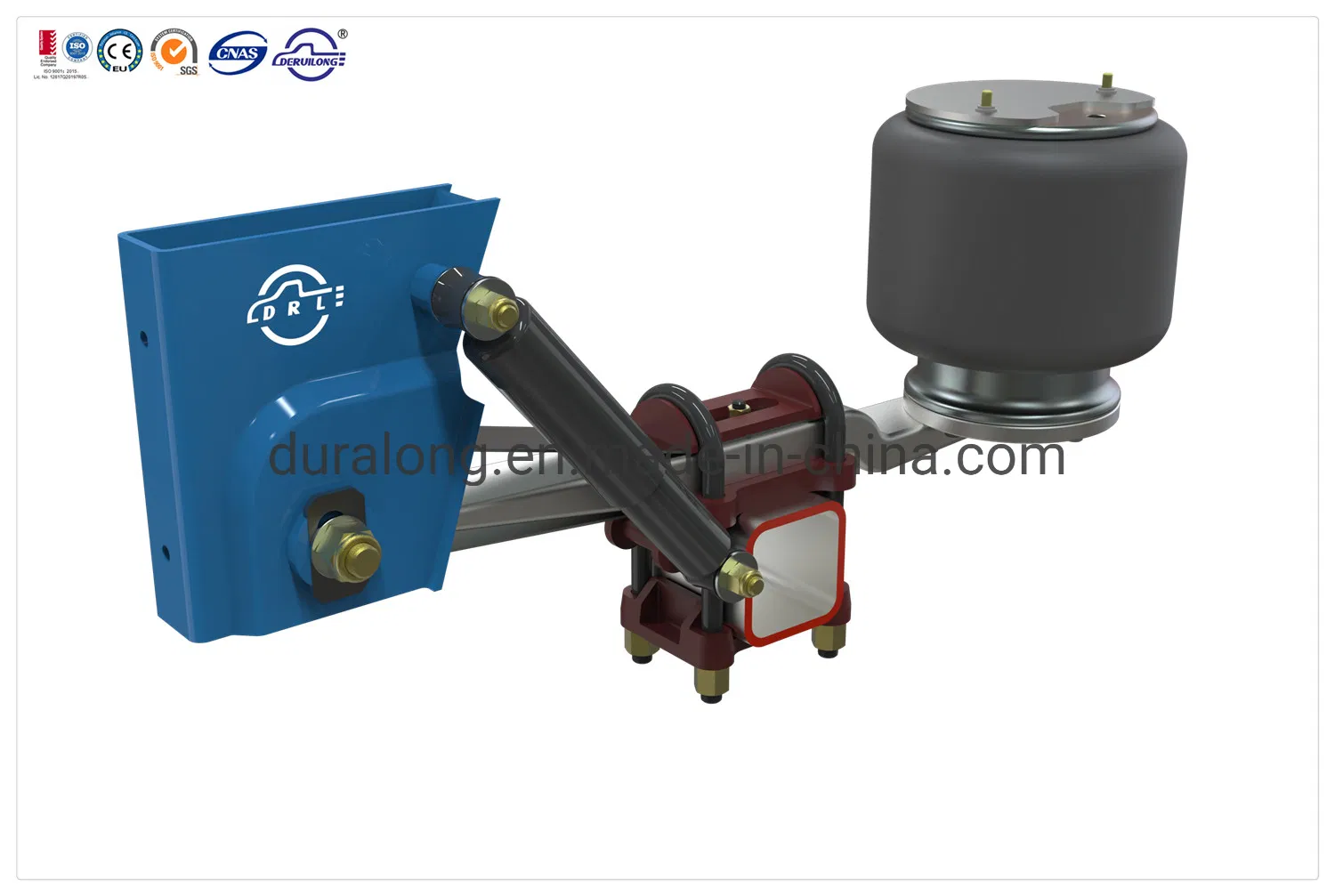 Air Suspension for Trailer and Semi-Trailer with Single Leaf and Lift Kit