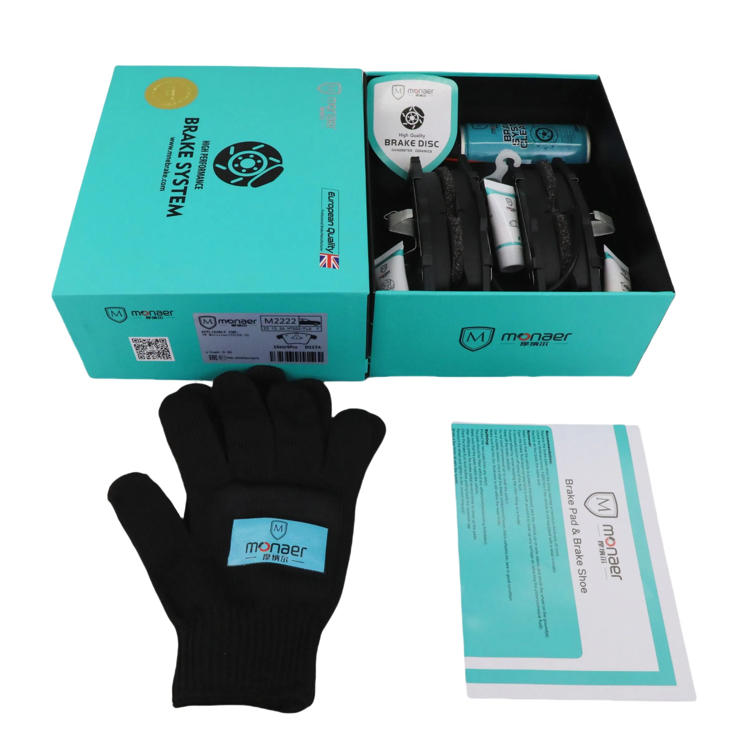 Monaer Brake Pads D1174 High Quality Ceramic Front Axle Brake Pads Spare Parts Auto Brake Systems