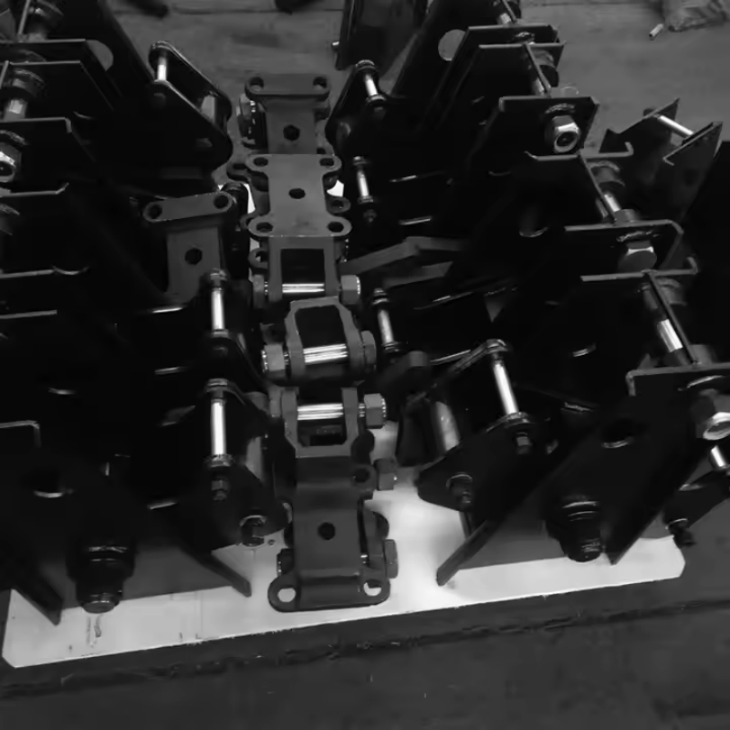 High Quality Mechanical Suspension BPW 3 Axle German Type Suspension with Leaf Spring 100*12*12 for Trailer