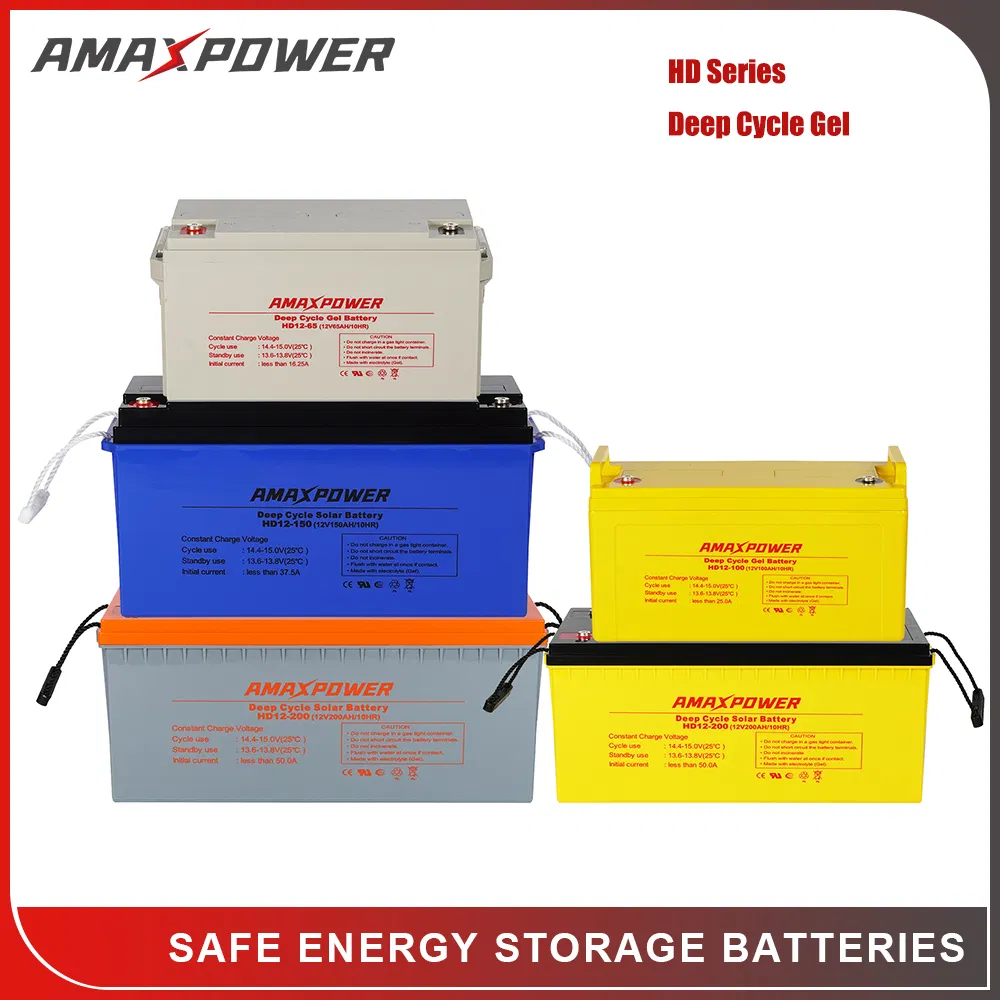 12V 150ah Deep Cycle Gel Rechargeable Storage Battery for Solar Panel/Inverter/Power-Tool/UPS/Electric-Scooter