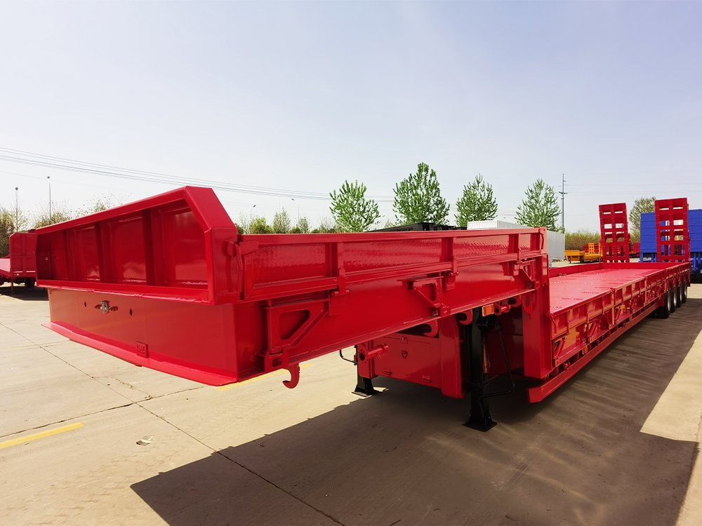 Factory Direct Sale Extendable Low Bed Semi Trailer Hydraulic Suspension System Trailer