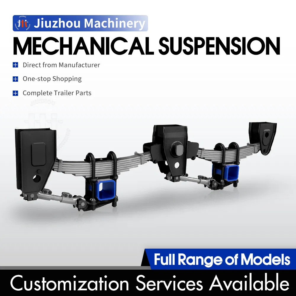 Customized 12-25 Ton Trailer Mechanical Suspension with 8/9 Leaf Spring Adjustable Shock Absorbing System for South American Semi Trailers