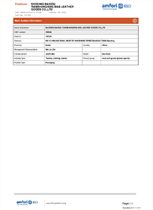 luggage manufacturers certificate 2