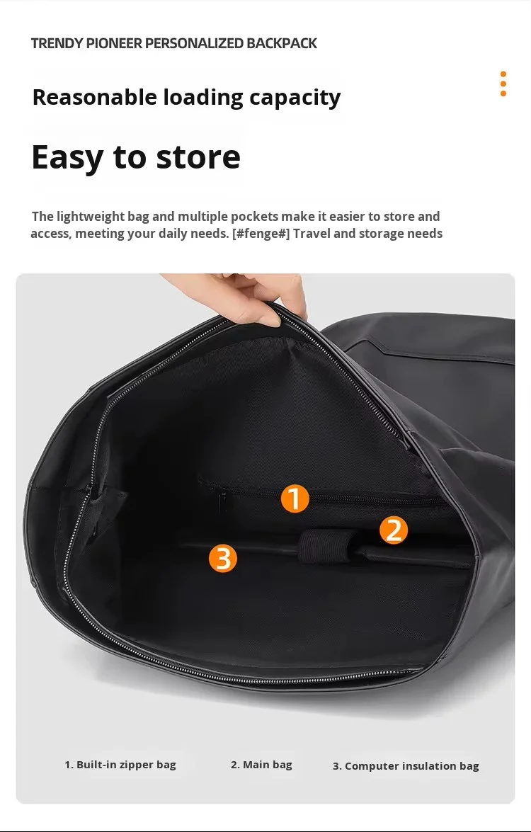 Fashionable Oxford Waterproof Polyester Lightweight Backpack Unisex Large Capacity High-end Business Leisure Travel