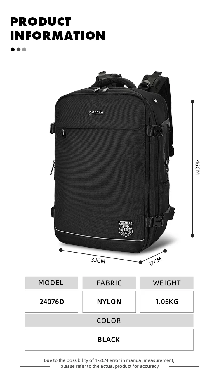 Black Computer Backpack 24076D