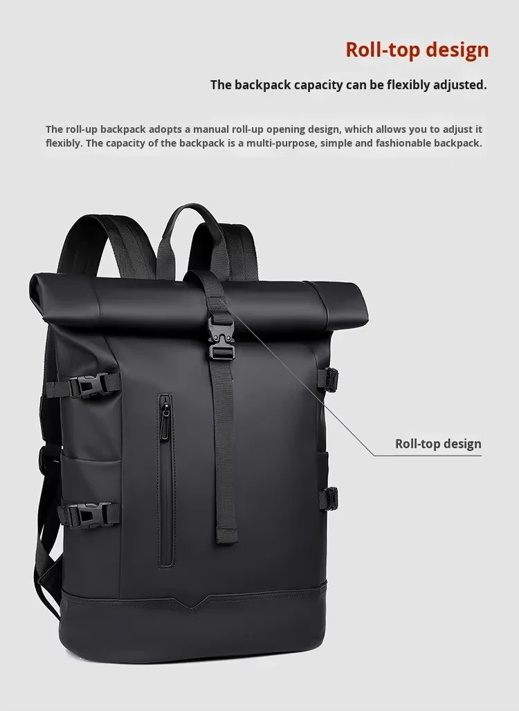Fashionable Oxford Waterproof Polyester Lightweight Backpack Unisex Large Capacity High-end Business Leisure Travel